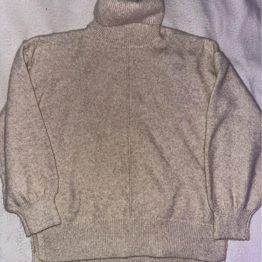 Men's Beige Turtleneck Sweater